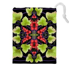 Pattern-berry-red-currant-plant Drawstring Pouch (4xl) by Jancukart