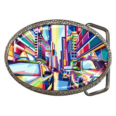 City-street-car-road-architecture Belt Buckles