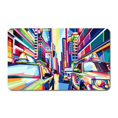 City-street-car-road-architecture Magnet (rectangular) by Jancukart