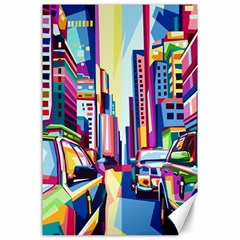 City-street-car-road-architecture Canvas 24  X 36 