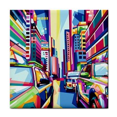 City-street-car-road-architecture Face Towel by Jancukart