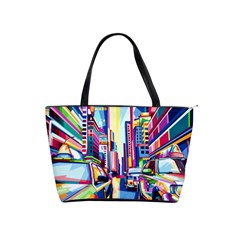 City-street-car-road-architecture Classic Shoulder Handbag by Jancukart