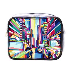 City-street-car-road-architecture Mini Toiletries Bag (one Side)