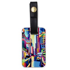 City-street-car-road-architecture Luggage Tag (one Side)