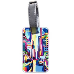 City-street-car-road-architecture Luggage Tag (two Sides)