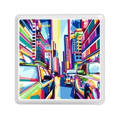 City-street-car-road-architecture Memory Card Reader (square)