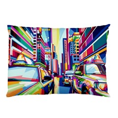 City-street-car-road-architecture Pillow Case (two Sides)