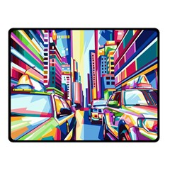 City-street-car-road-architecture Double Sided Fleece Blanket (small) 