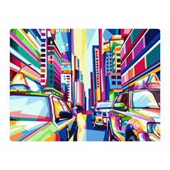 City-street-car-road-architecture Double Sided Flano Blanket (mini) 