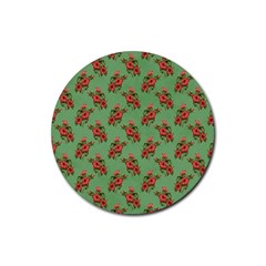 Flowers-b 002 Rubber Round Coaster (4 Pack) by nate14shop