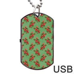 Flowers-b 002 Dog Tag Usb Flash (one Side) by nate14shop