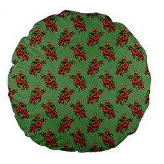 Flowers-b 002 Large 18  Premium Flano Round Cushions by nate14shop