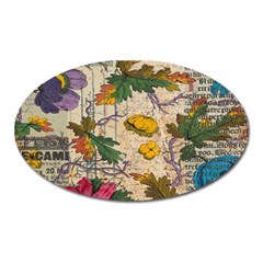 Flowers-b 003 Oval Magnet by nate14shop