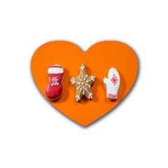 Gingerbread-4718553 Rubber Heart Coaster (4 Pack) by nate14shop