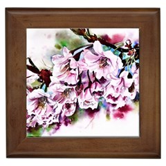 Watercolour-cherry-blossoms Framed Tile