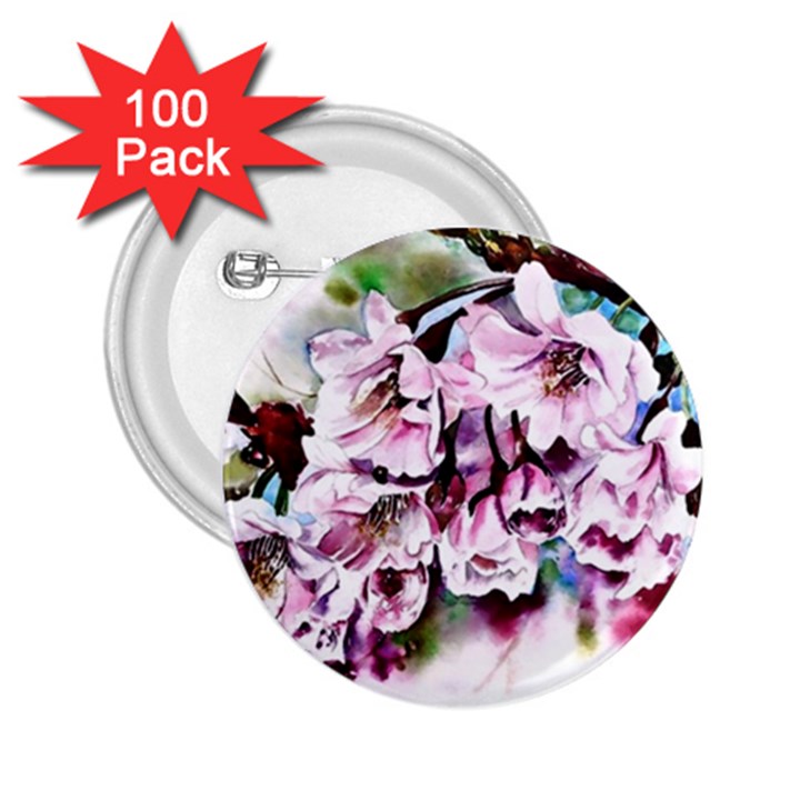 Watercolour-cherry-blossoms 2.25  Buttons (100 pack) 