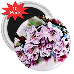 Watercolour-cherry-blossoms 3  Magnets (10 Pack)  by Jancukart