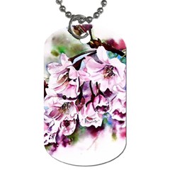 Watercolour-cherry-blossoms Dog Tag (two Sides)