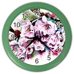 Watercolour-cherry-blossoms Color Wall Clock