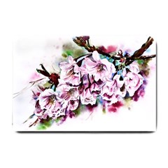 Watercolour-cherry-blossoms Small Doormat  by Jancukart