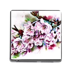 Watercolour-cherry-blossoms Memory Card Reader (square 5 Slot)