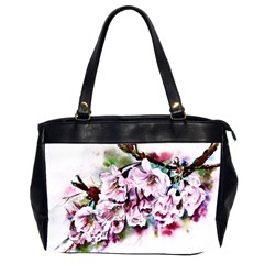 Watercolour-cherry-blossoms Oversize Office Handbag (2 Sides) by Jancukart