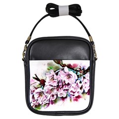 Watercolour-cherry-blossoms Girls Sling Bag by Jancukart