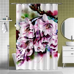 Watercolour-cherry-blossoms Shower Curtain 48  X 72  (small) 