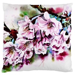 Watercolour-cherry-blossoms Large Cushion Case (two Sides)