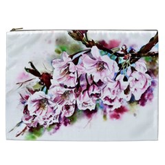 Watercolour-cherry-blossoms Cosmetic Bag (xxl) by Jancukart