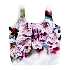 Watercolour-cherry-blossoms Full Print Recycle Bag (l) by Jancukart