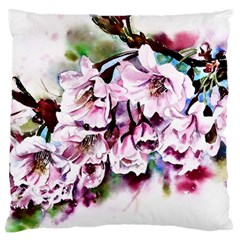 Watercolour-cherry-blossoms Standard Flano Cushion Case (one Side)