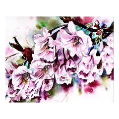 Watercolour-cherry-blossoms Double Sided Flano Blanket (large) 