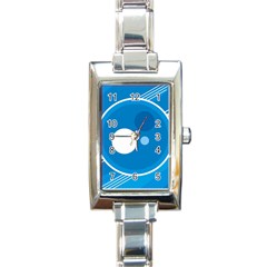 Background-blue-modern-creative Rectangle Italian Charm Watch