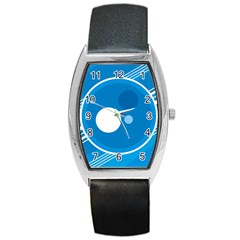 Background-blue-modern-creative Barrel Style Metal Watch