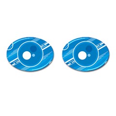 Background-blue-modern-creative Cufflinks (oval)