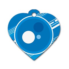 Background-blue-modern-creative Dog Tag Heart (two Sides)