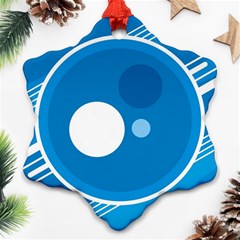 Background-blue-modern-creative Snowflake Ornament (two Sides)