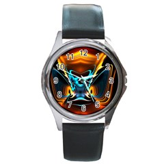 Duck-crazy-duck-abstract Round Metal Watch