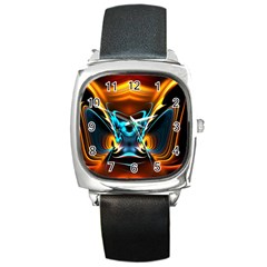 Duck-crazy-duck-abstract Square Metal Watch by Jancukart