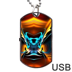 Duck-crazy-duck-abstract Dog Tag Usb Flash (one Side)