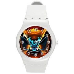 Duck-crazy-duck-abstract Round Plastic Sport Watch (m) by Jancukart