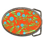 Background-texture-seamless-flowers Belt Buckles Front