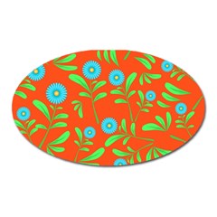 Background-texture-seamless-flowers Oval Magnet