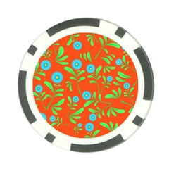 Background-texture-seamless-flowers Poker Chip Card Guard (10 Pack) by Jancukart