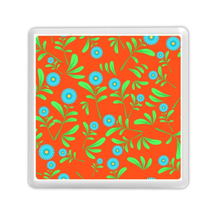 Background-texture-seamless-flowers Memory Card Reader (Square)