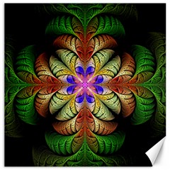 Fractal-abstract-flower-floral- -- Canvas 20  X 20  by Wegoenart