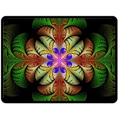 Fractal-abstract-flower-floral- -- Double Sided Fleece Blanket (large)  by Wegoenart