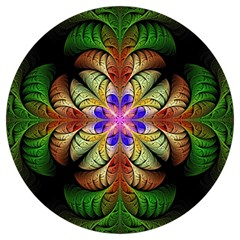 Fractal-abstract-flower-floral- -- Round Trivet