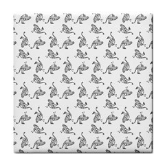 Robot Dog Drawing Motif Pattern Tile Coaster by dflcprintsclothing